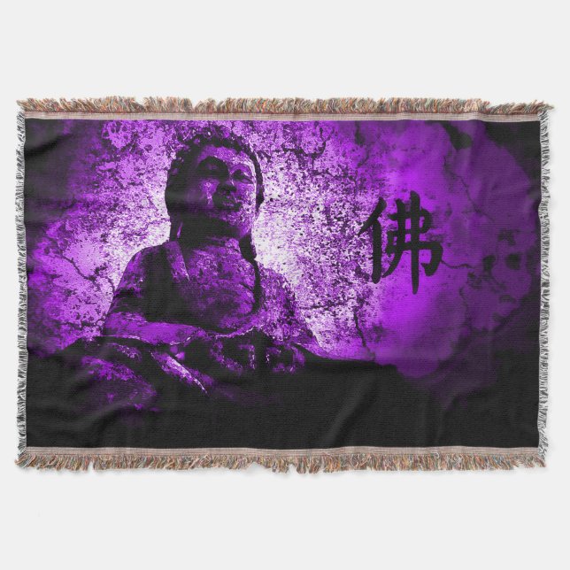 Lila Buddha-Klugheitthrow-Decke Decke (Vorderseite)