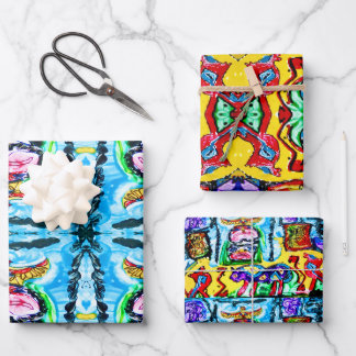 LILA BUFFALO-GIFT-WRAP - 3 SCHUHE SIND INBEGRIFFEN GESCHENKPAPIER SET