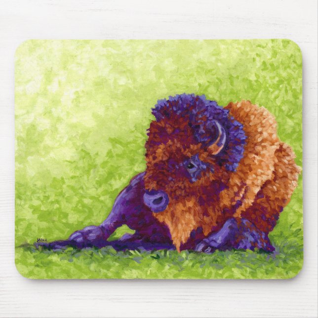 Lila Büffel Mousepad (Vorne)