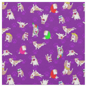 lila Bulldogge lustiger Hundewelpe whimsical Pfote Stoff