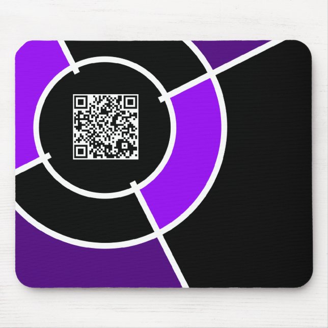 lila Bullseye-QR-Code Mousepad (Vorne)