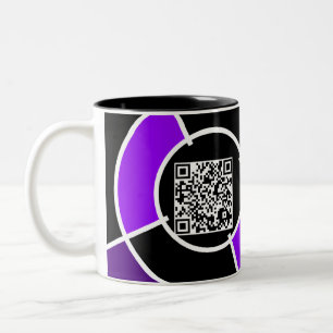 lila Bullseye-QR-Code Zweifarbige Tasse