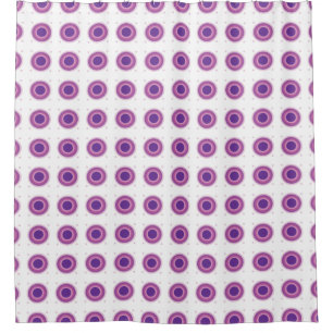 Lila Bullseye-Target-Polka-Dot-Round-Circles Duschvorhang