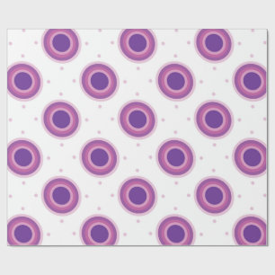 Lila Bullseye-Target-Polka-Dot-Round-Circles Geschenkpapier
