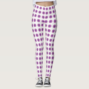 Lila Bullseye-Target-Polka-Dot-Round-Circles Leggings