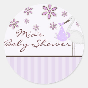 lila Bündel Freude Baby Shower Aufkleber
