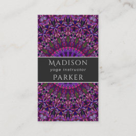 Lila bunter BlumenMandala Visitenkarte