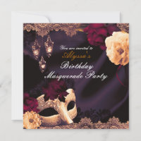 Lila & Burgund Floral & Lace Masquerade Party