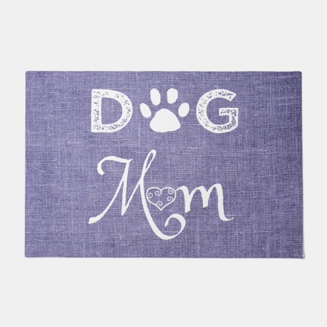 Lila Burlap Hund Mama Dog Mat Fußmatte (Vorderseite)