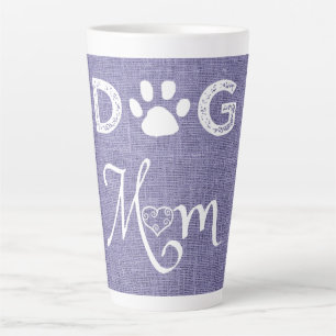 Lila Burlap Hund Mama Latte Tasse