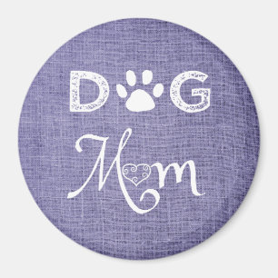 Lila Burlap Hund Mama Magnet