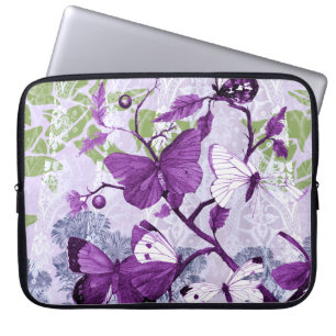 Lila Butterfliegen-Elektronik-Bag Laptopschutzhülle