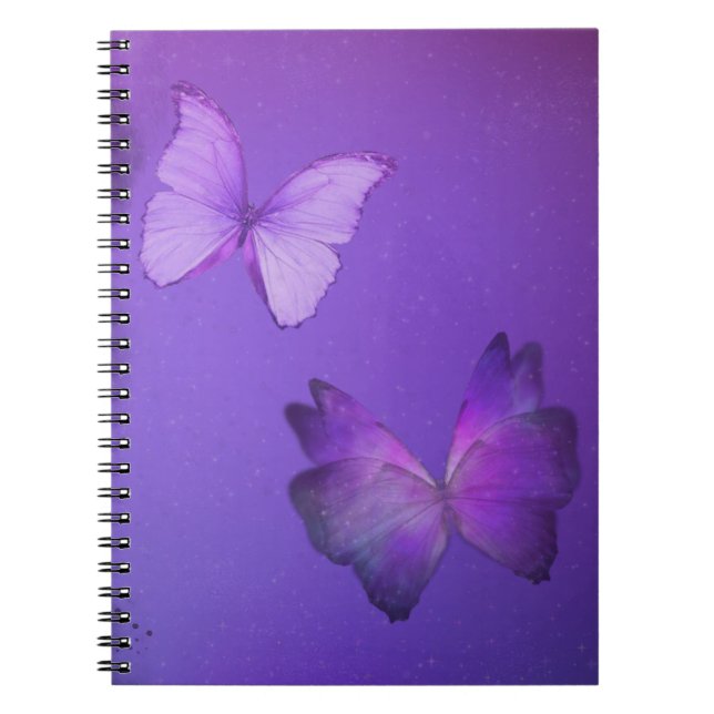 Lila Butterflies SpiralNotebook Notizblock (Vorderseite)