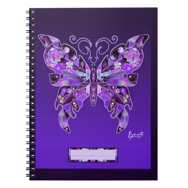 Lila Butterfly 31-Notebook Notizblock (Vorderseite)