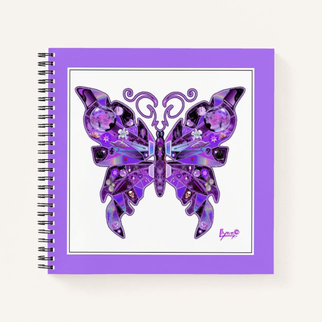 Lila Butterfly 31-Notebook Notizbuch (Vorderseite)