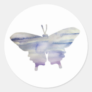 Lila Butterfly-Aufkleber Runder Aufkleber
