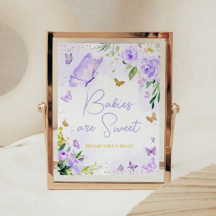 Lila Butterfly Baby Dusche Babys sind süß Poster