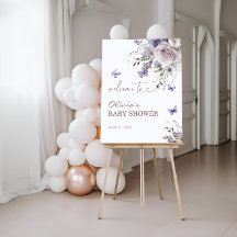 Lila Butterfly Baby Dusche Willkommen