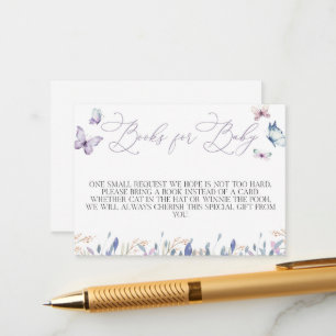 Lila Butterfly-Babyduschbücher für die Babykarte Begleitkarte