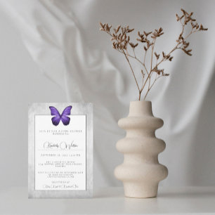 Lila Butterfly-Babydusche Einladung