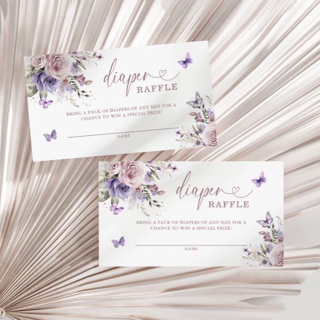 Lila Butterfly-Babydusche Windelwanne Begleitkarte (Von Creator hochgeladen)