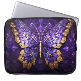 Lila Butterfly-beschichtete Glass-Laptop-Bag Laptopschutzhülle