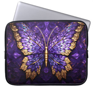 Lila Butterfly-beschichtete Glass-Laptop-Bag Laptopschutzhülle