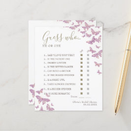 Lila Butterfly Boho Brautparty Ratess Wer Game