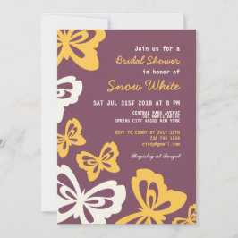 Lila Butterfly-Brautparty Einladung zur Hochzeit