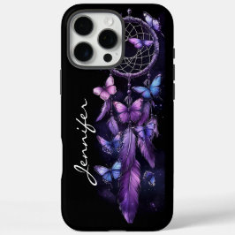 Lila Butterfly Feather Dreamcatcher iPhone 16 Pro Max Hülle