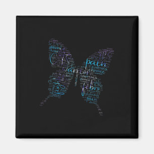 Lila Butterfly Fibro Krieger-Bewusstsein Word Clou Magnet