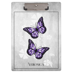 Lila Butterfly-Floral-Clipboard Klemmbrett
