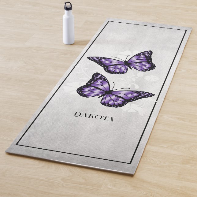 Lila Butterfly Floral Yogmatte Yogamatte (Beispiel)