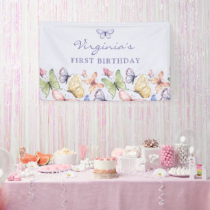 Lila Butterfly Geburtstag Banner
