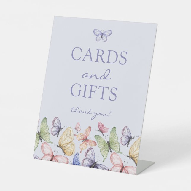 Lila Butterfly Geburtstag Sockelschild (Vorderseite)