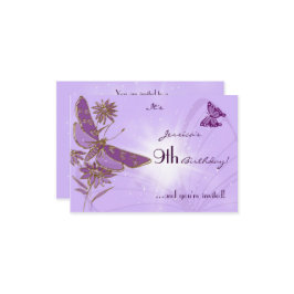 Lila Butterfly Geburtstagskarte UAWG Einladung
