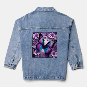 Lila Butterfly Jeansjacke