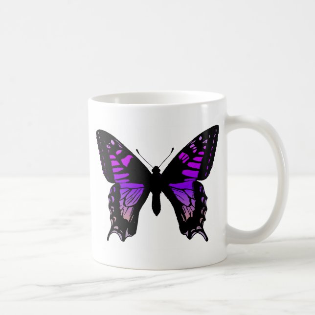 Lila Butterfly-Kaffee Tasse (Rechts)