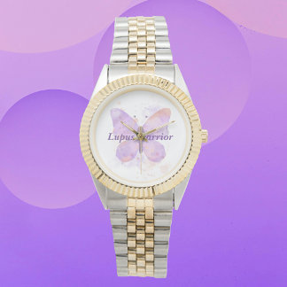 Lila Butterfly Lupus Warrior Armbanduhr