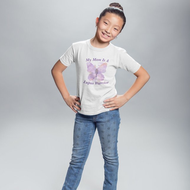 Lila Butterfly Lupus Warrior Mama T-Shirt (Von Creator hochgeladen)