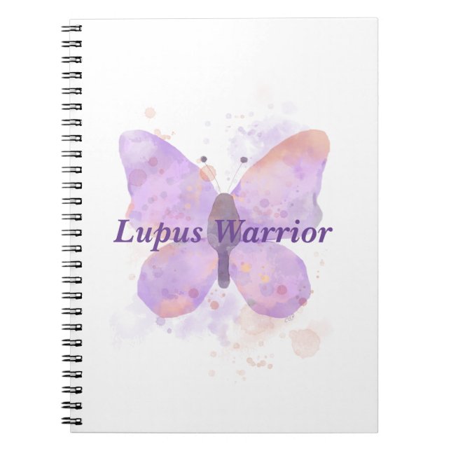 Lila Butterfly Lupus Warrior Notizblock (Vorderseite)
