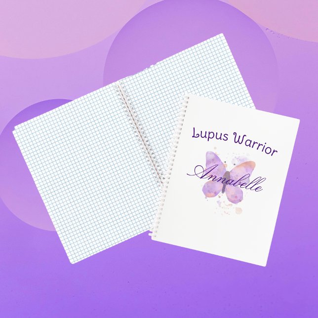 Lila Butterfly Lupus Warrior Notizbuch (Von Creator hochgeladen)