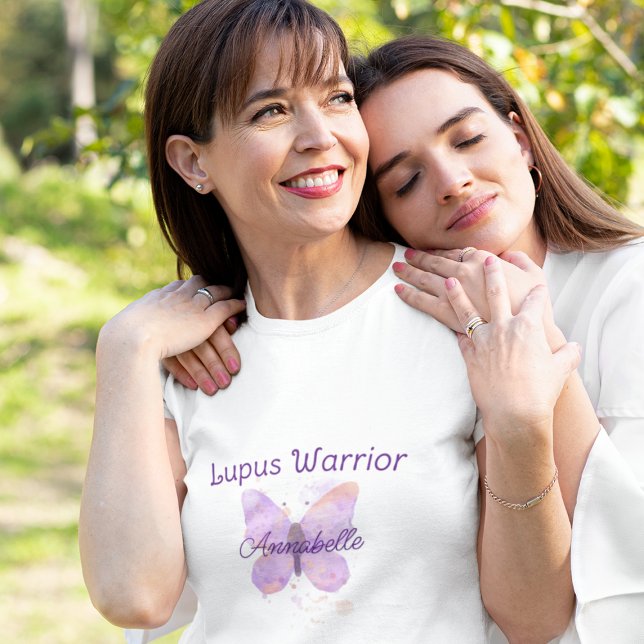 Lila Butterfly Lupus Warrior T-Shirt (Von Creator hochgeladen)
