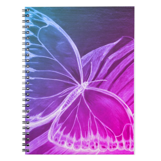 Lila Butterfly-Notebook Notizblock (Vorderseite)