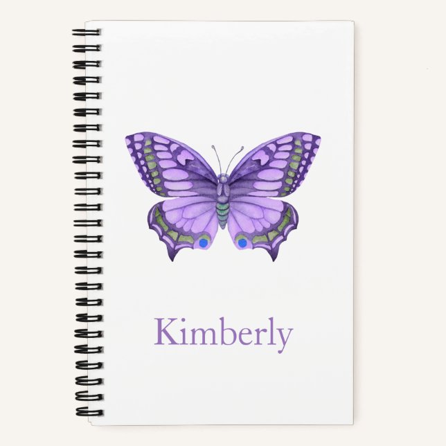 Lila Butterfly-Notebook Notizbuch (Vorderseite)