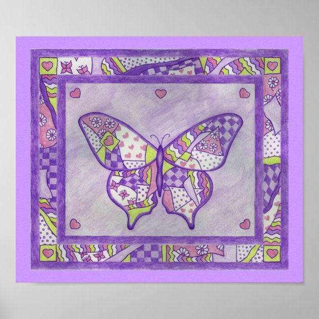 Lila Butterfly Quilt Poster (Vorne)