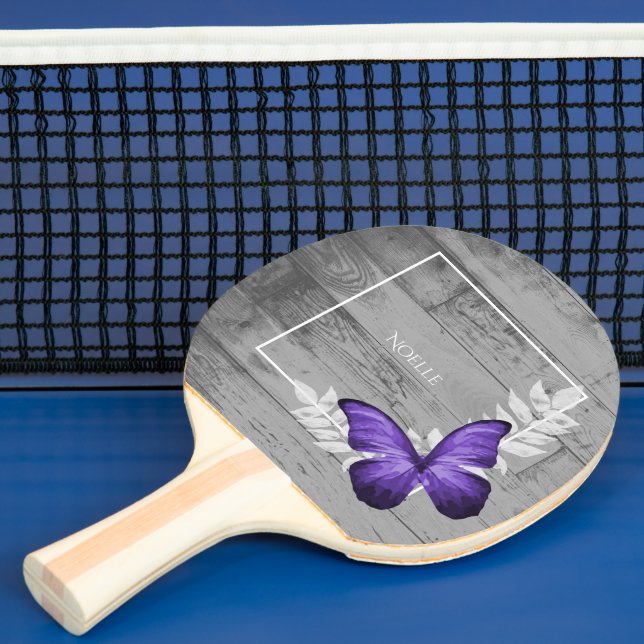 Lila Butterfly Rustikales Ping Pong Paddle Tischtennis Schläger (InSitu)