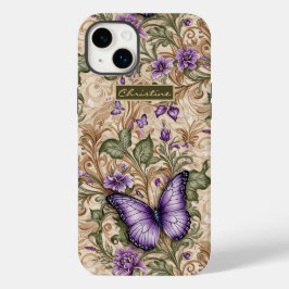 Lila Butterfly Taupe und Sage Herbal Case-Mate iPhone 14 Plus Hülle