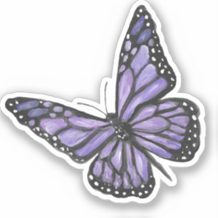 Lila Butterfly Vinyl Sticker