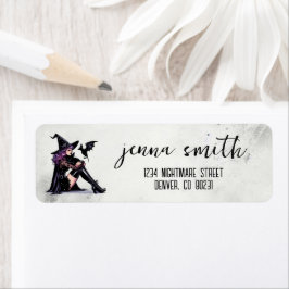 Lila Button auf Hexe